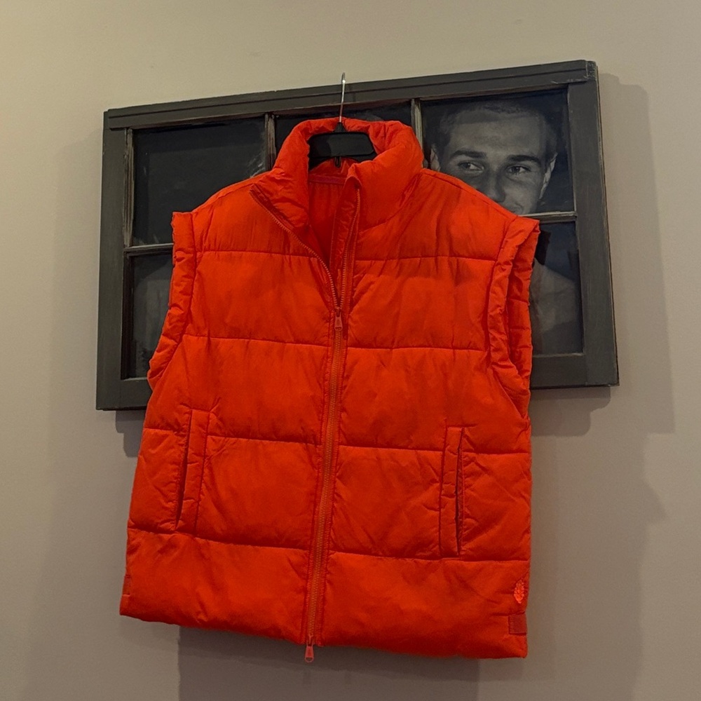 Free People Movement In A Bubble Oversized Puffer Vest Flame Orange - Picture 2 of 2
